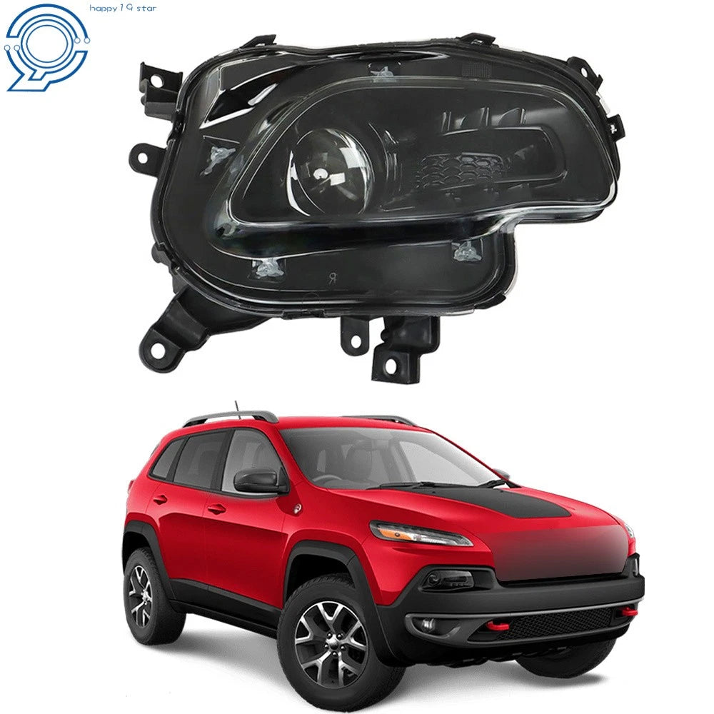 Projector Black Headlight for Jeep Cherokee (2014–2018) Right Side