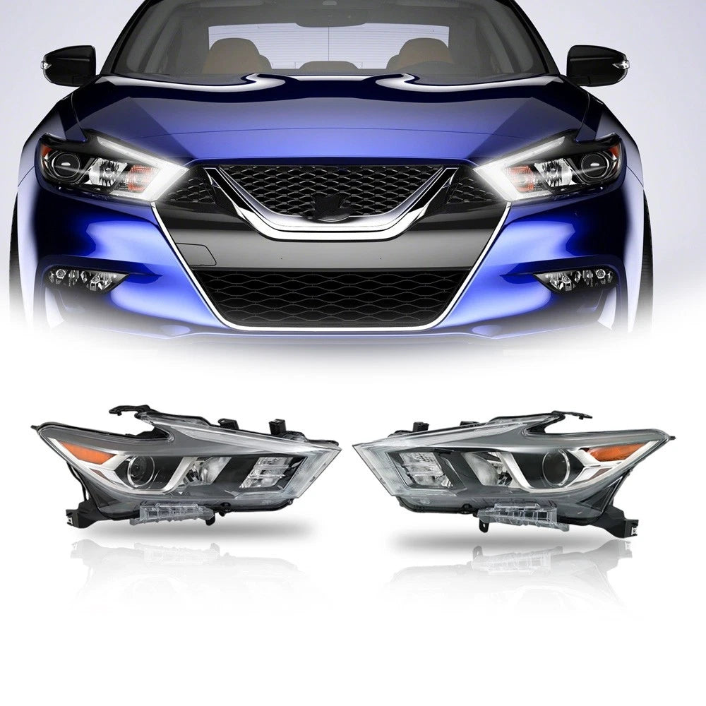LED Headlight Replacement for Nissan Maxima (2016–2018) LH+RH Clear Lens