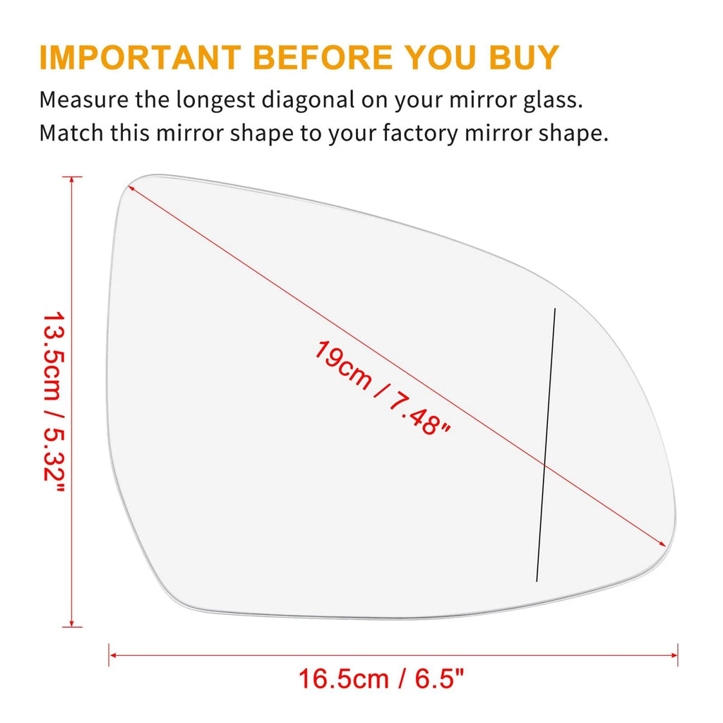 Heated Right Rearview Mirror Glass with Backing Plate 51168291220 for BMW X5 (2000–2006)
