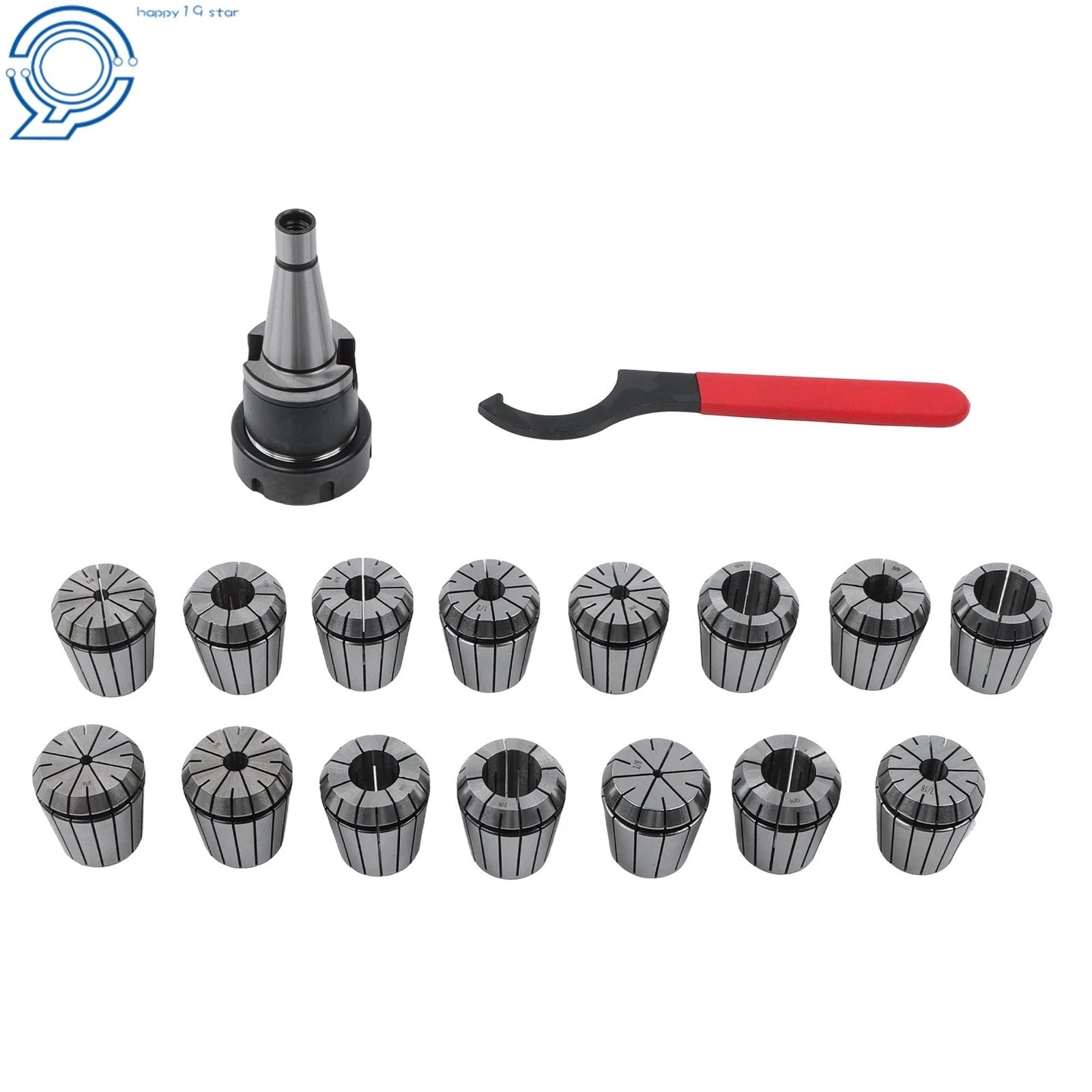 Set of 17 Collet Chucks for Tool Holders (Spring Type)