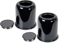 Set of 2 Wheel Center Caps for LIBRA Trailer (3.19", Stainless Steel, Black)