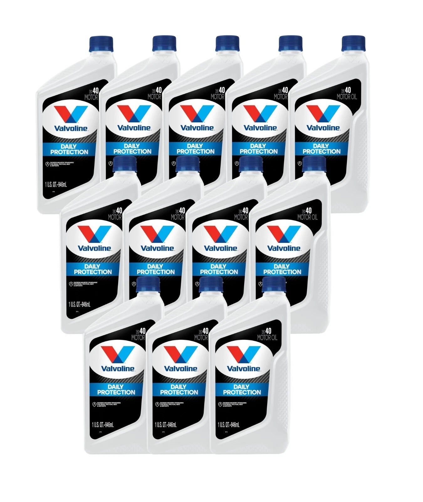Set of 12 Quarts Valvoline SAE 40 Conventional Motor Oil for