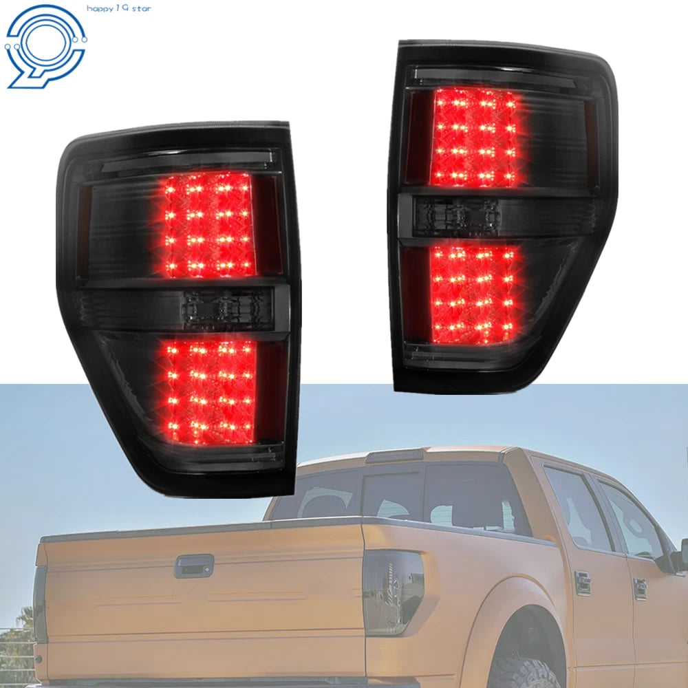 2X Black Housing LED Brake Tail Lights for Ford F150 (2009–2014)