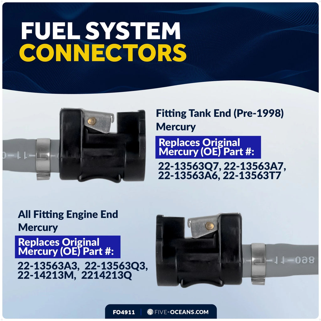 Fuel Line Kit for Mercury Marine Boat (EPA/CARB Approved) 3/8-Inch x 6-Foot