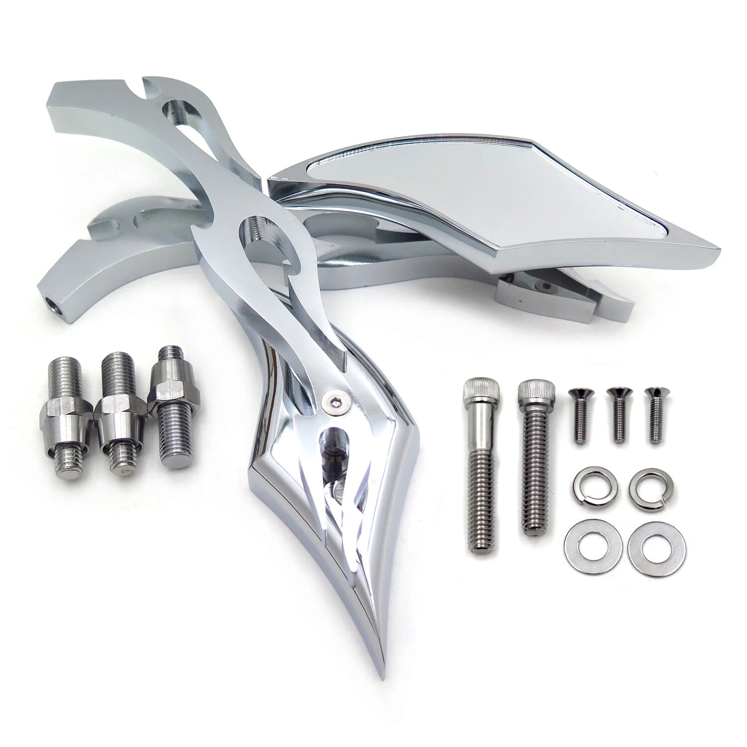 Alloy Twist Diamond Custom Mirror for Harley Softail FatBoy Sportster