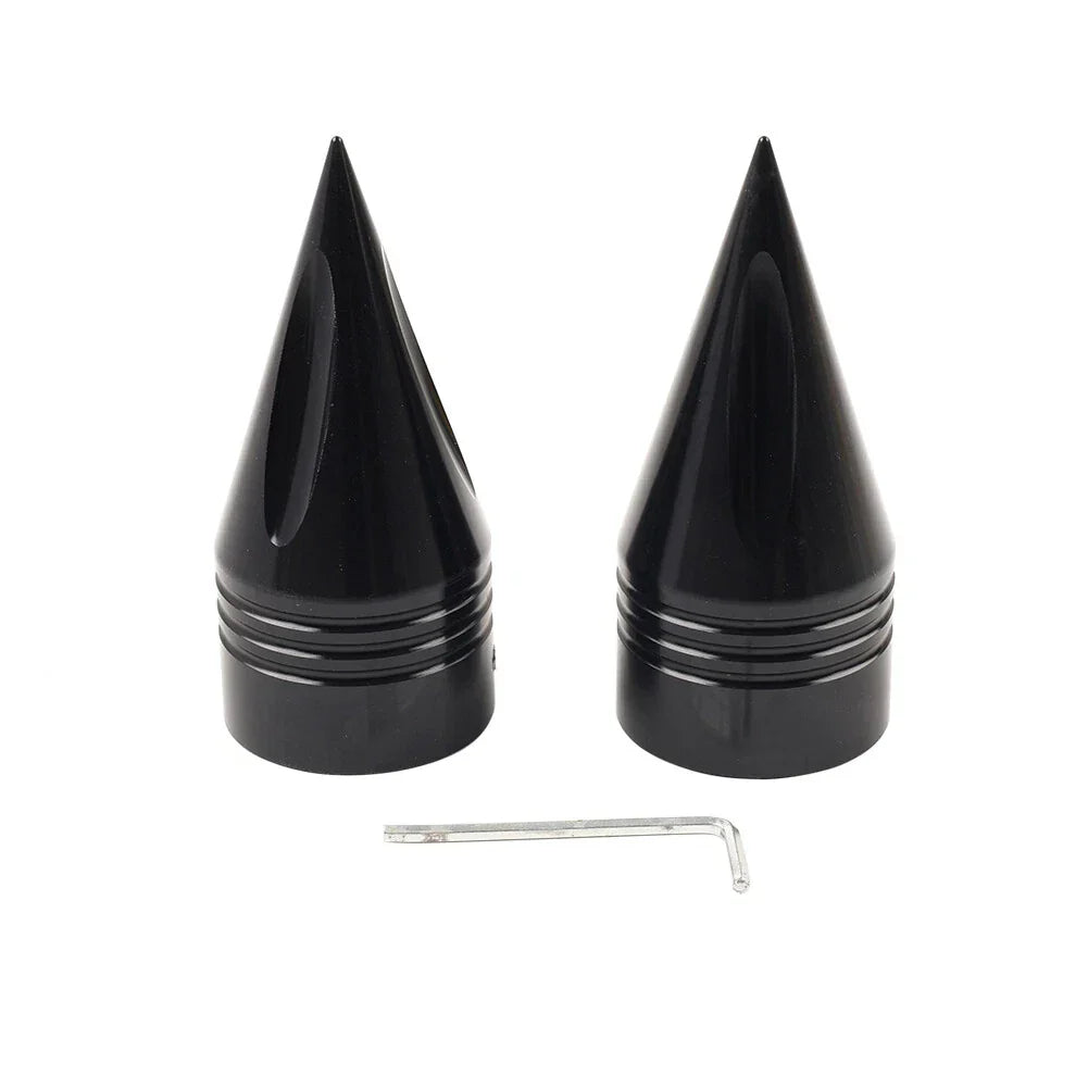 Black Front Axle Cap Nut Cover for Harley Touring Road Street Glide Dyna