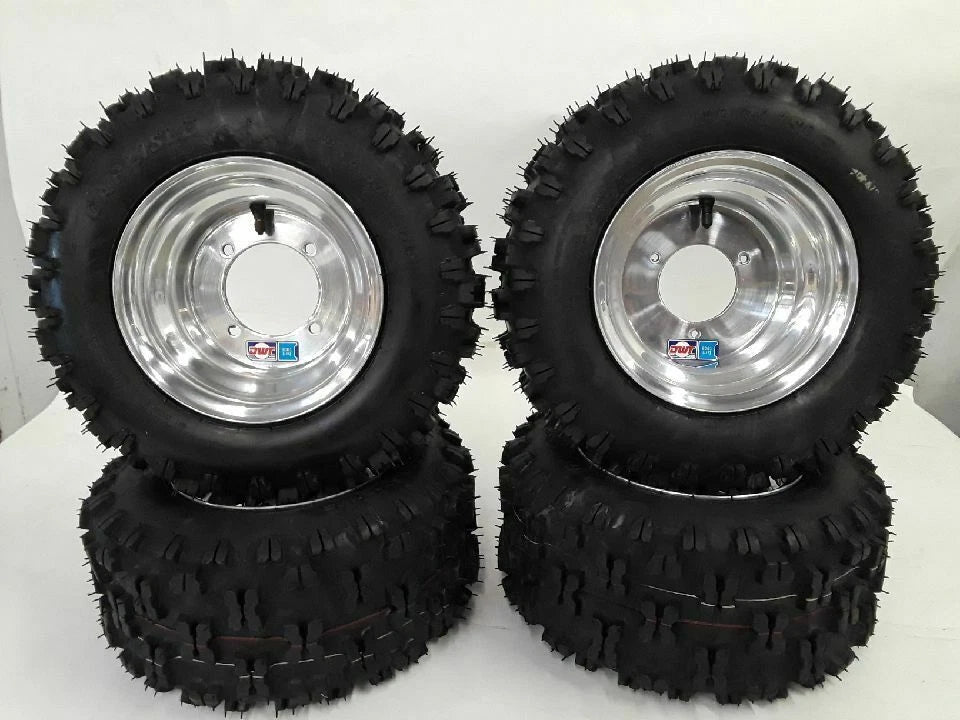 DWT Polished Aluminum Wheels Rims Set of 4 for Honda TRX70 (18")