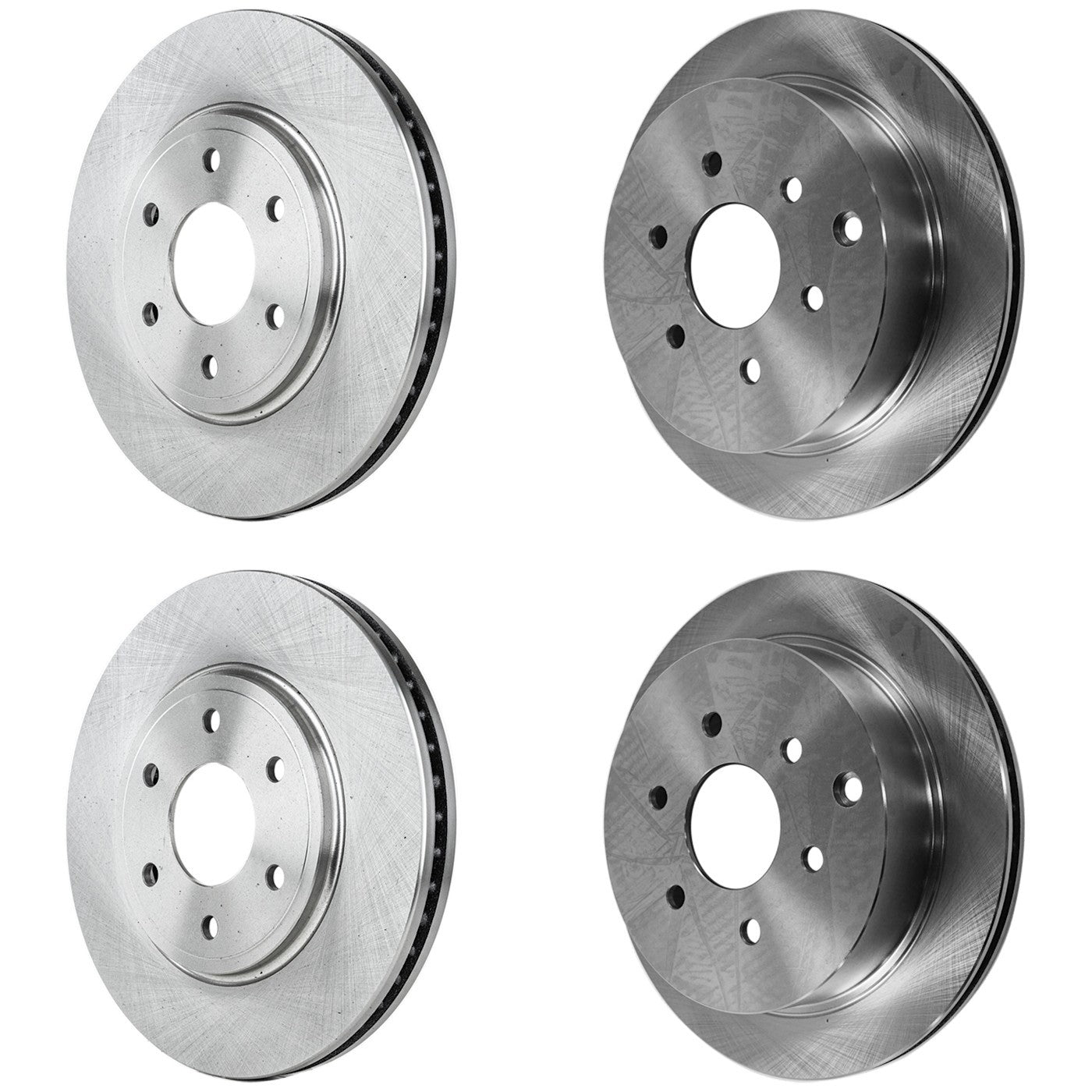 Set of 2 Front & Rear Brake Disc Rotors for Nissan Frontier, Suzuki Equator