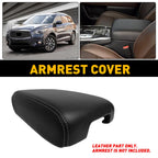 Console Lid Armrest Cover for Infiniti QX60 (2014–2020) Black PU Leather