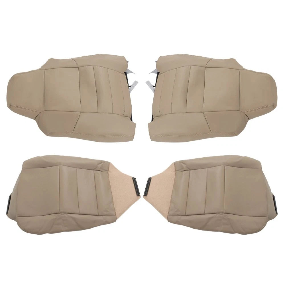 Set of 2 Front Bottom Top Seat Covers for Ford F250 F350 (2002–2007) Tan