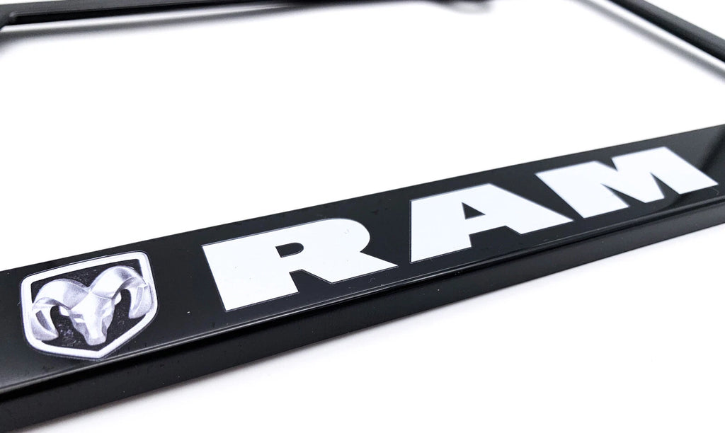 License Plate Frame Front Black Plastic for Dodge Ram (2010–2025)