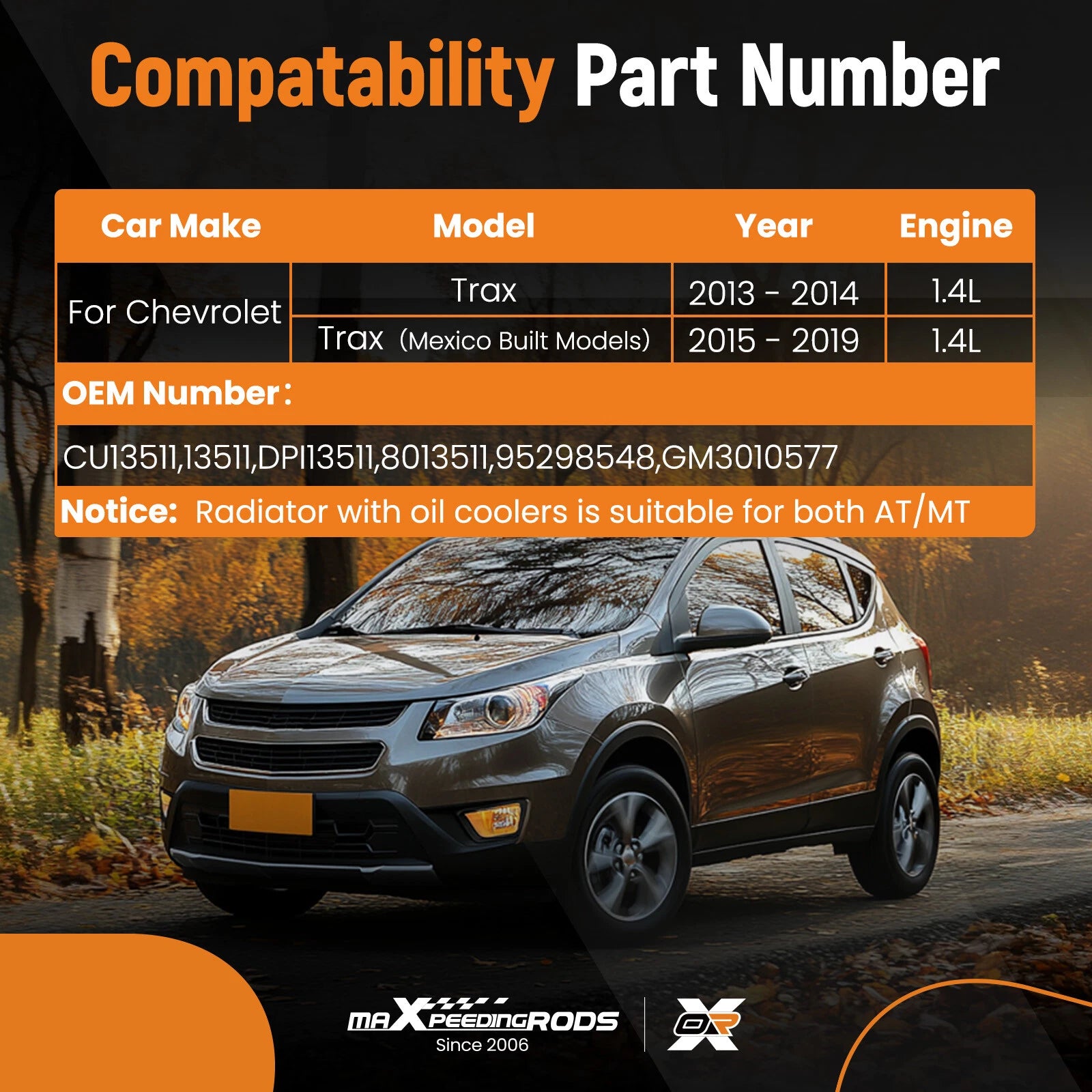 Radiator for Chevrolet Trax 2015-2020