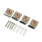 Set of 4 Frameless Mirror Mounting Clips Hanger Fixing Kit