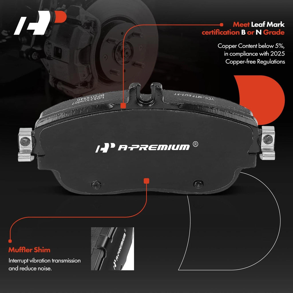 Set of 4 Front Ceramic Brake Pads for Mercedes-Benz CLA250 GLA250