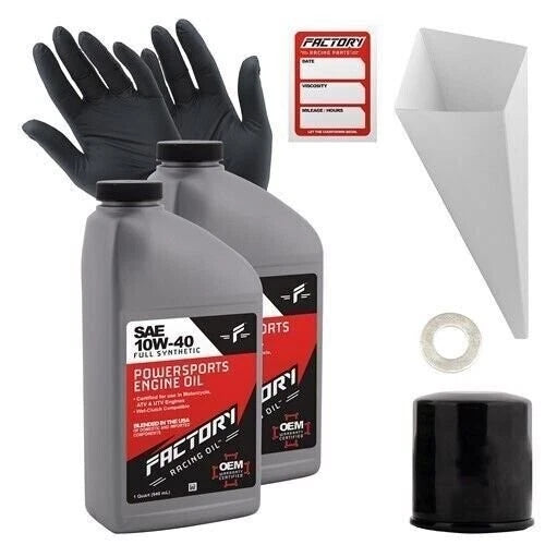 2X SAE 10W-40 Oil Change Kit for Kawasaki KVF360/700 (2000–2019)