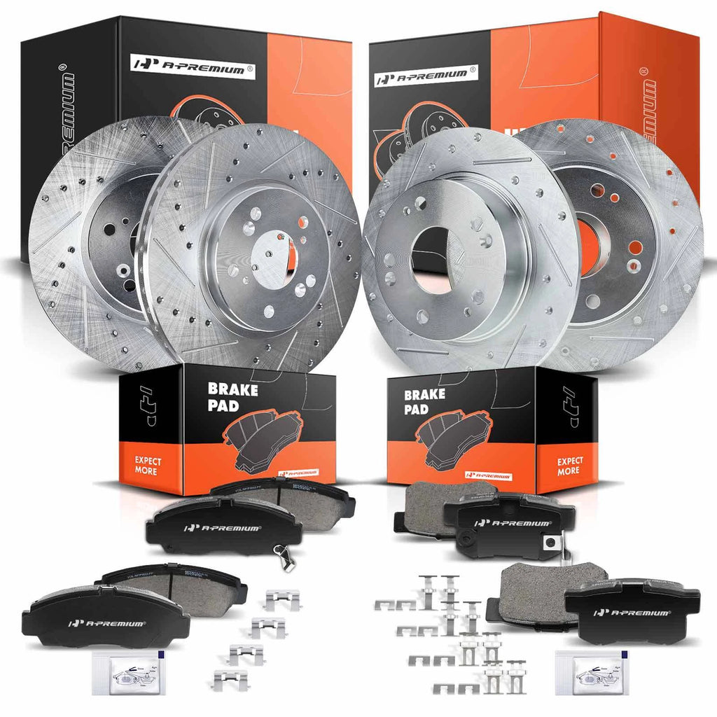 Set of 4 Drilled Brake Rotors & Ceramic Pads for Honda Accord TSX (2003–2008)