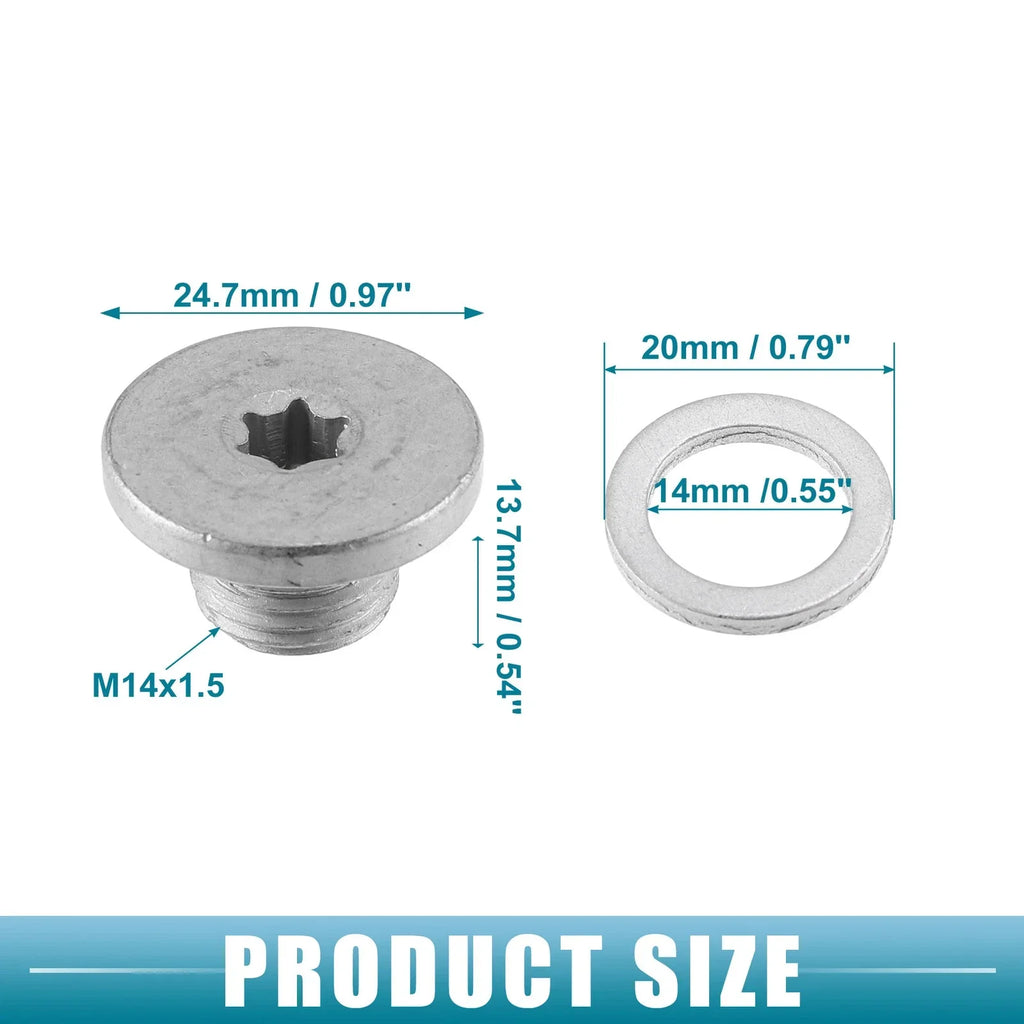 Engine Oil Drain Plug Bolt for Chevrolet Cruze (Set of 2)