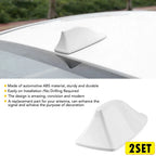 2X White Shark Fin Roof Antenna for Universal Vehicles (FM/AM)