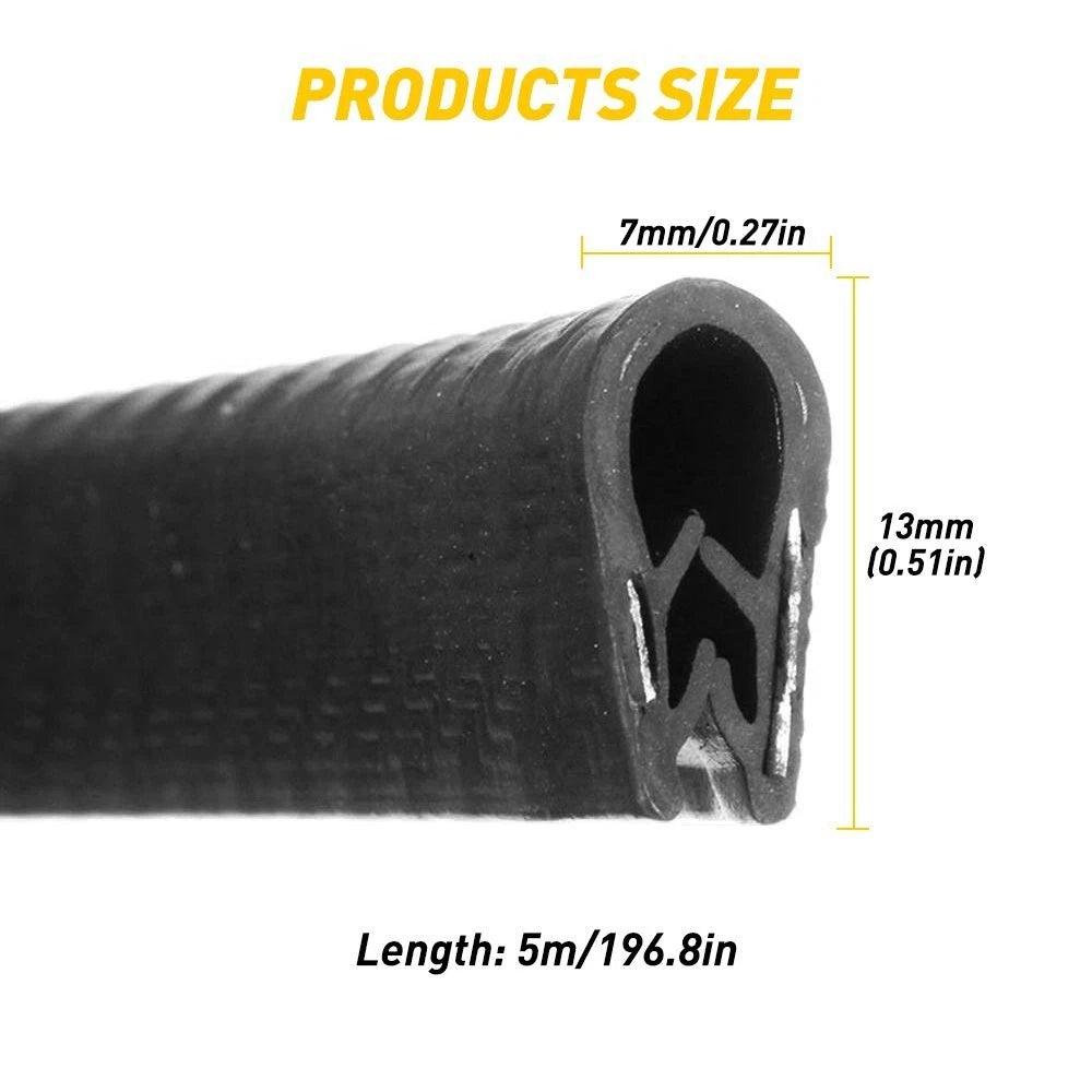 Set of 2 Rubber Seal Trim Molding Strips for Car Door Edge (16 Feet)