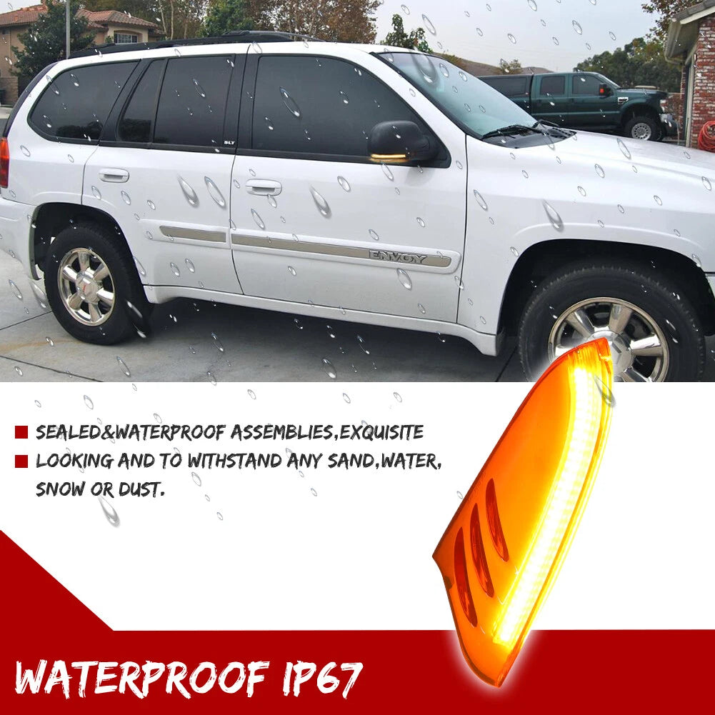 2X Amber LED Side Mirror Signal Lights for Chevrolet Trailblazer (2002–2009)