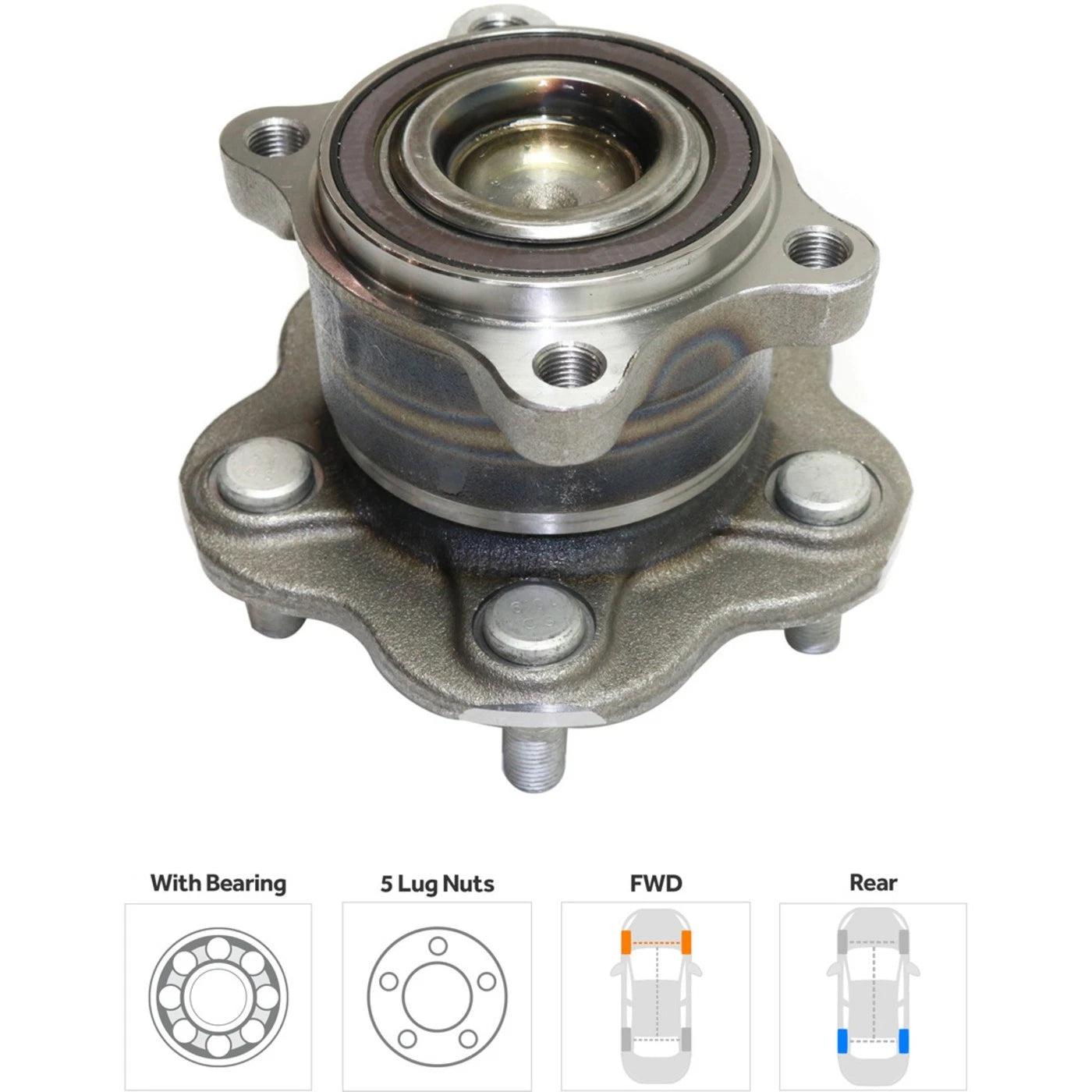 Set of 2 Wheel Hubs for Nissan Altima (2007–2018) Rear Left & Right