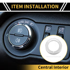 Headlight Control Switch Knob Cover Ring for Ford F-150 (2016–2021) Silver Tone