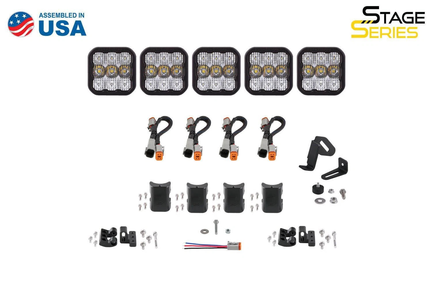 Universal LED Lightbar 5-Pod CrossLink White Combo for Diode Dynamics SS5 Sport (2019–2024)