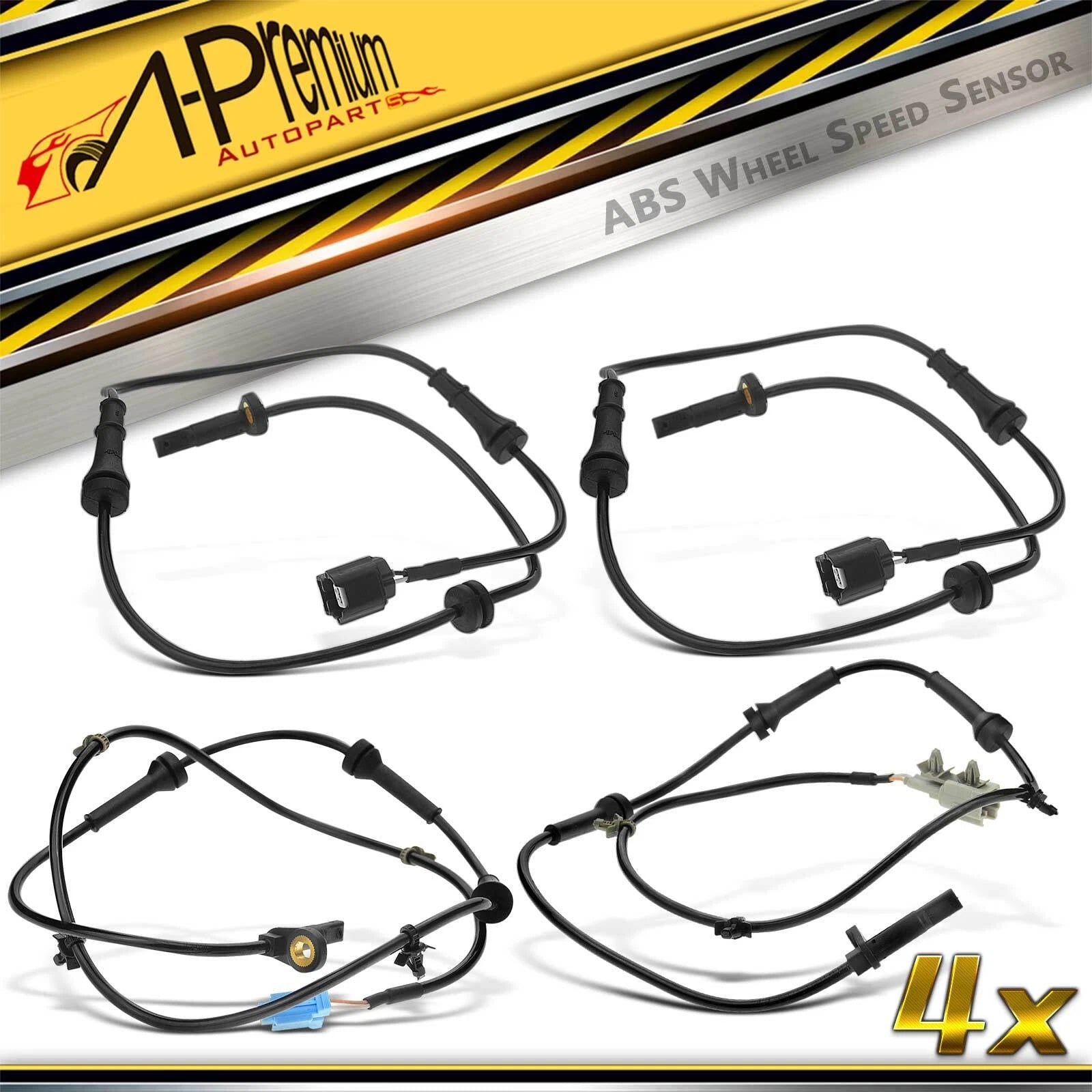 Set of 4 ABS Wheel Speed Sensors for Nissan Murano (2009–2012) AWD