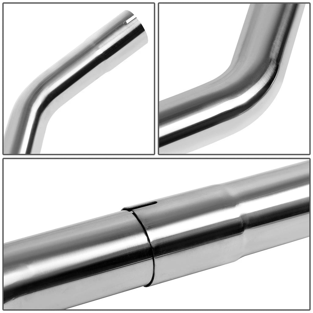 16-Piece 2.5" OD Stainless Steel Exhaust Pipe Kit - Straight & U-Bands
