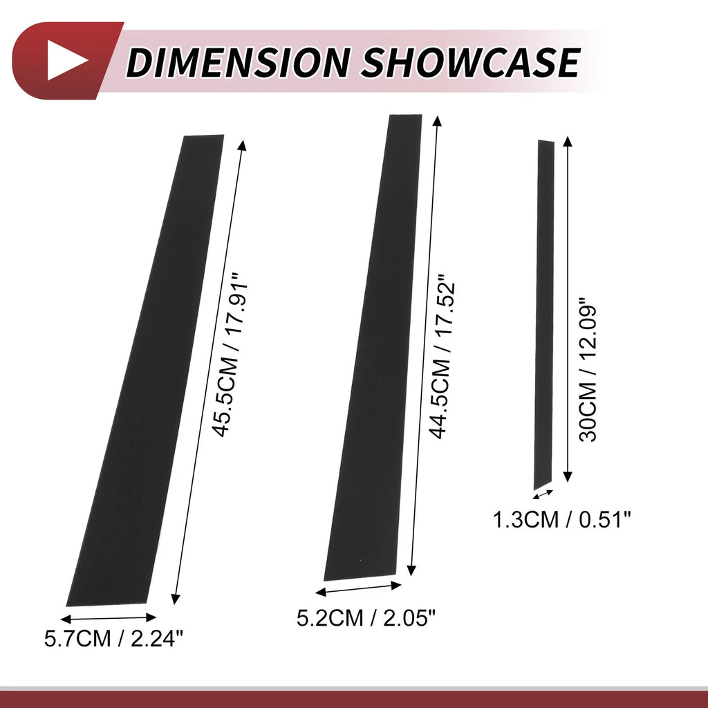 Set of 6 Door Pillar Window Trim for Mitsubishi Lancer (2002–2007) Black