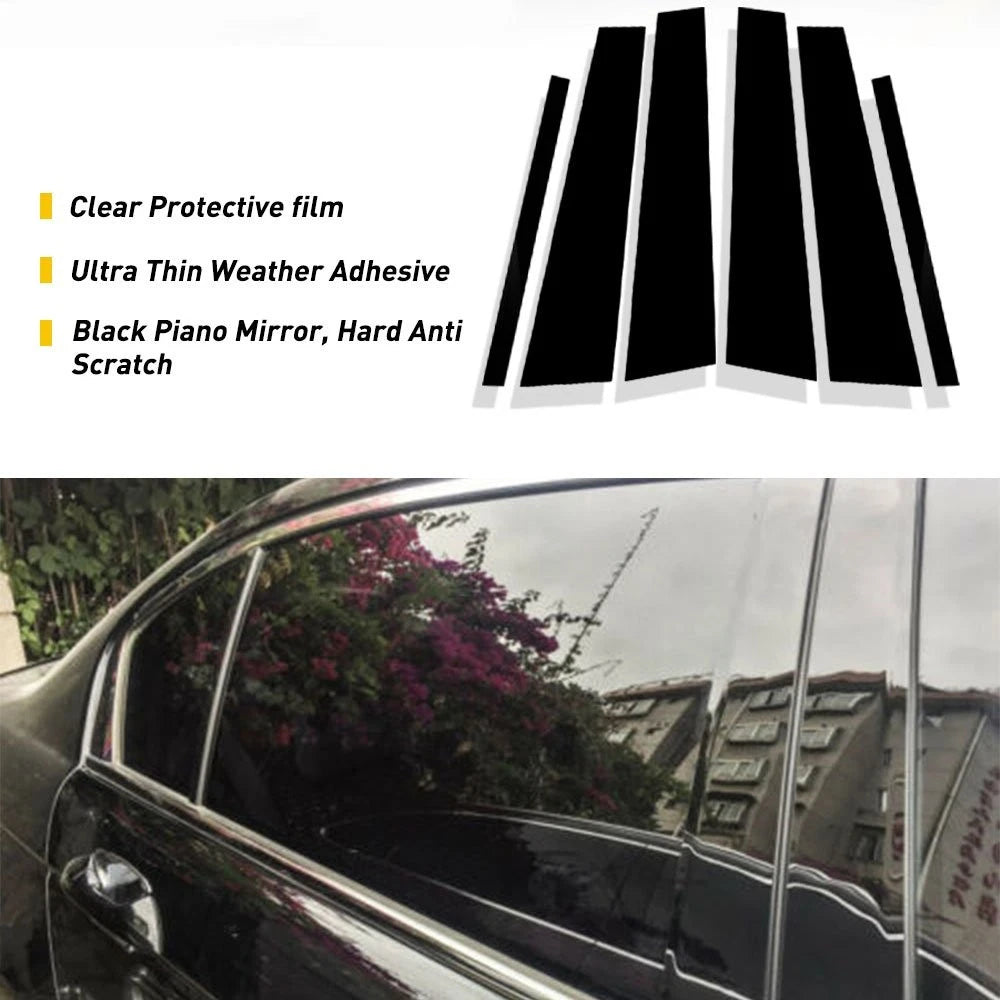 Set of 6 Pillar Post Window Door Trim Covers for Honda Accord (2008–2012)
