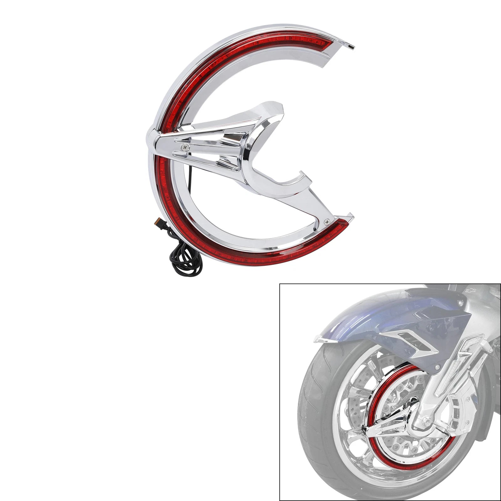 Brake Rotor Covers LED Light Red Lens for Honda Goldwing GL1800 (2018–2025)