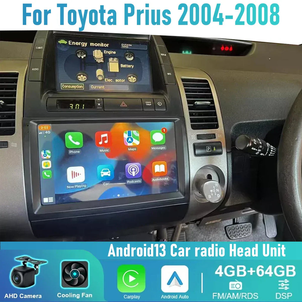 9" Wireless CarPlay Android Auto Head Unit for Toyota Prius (2004-2008)
