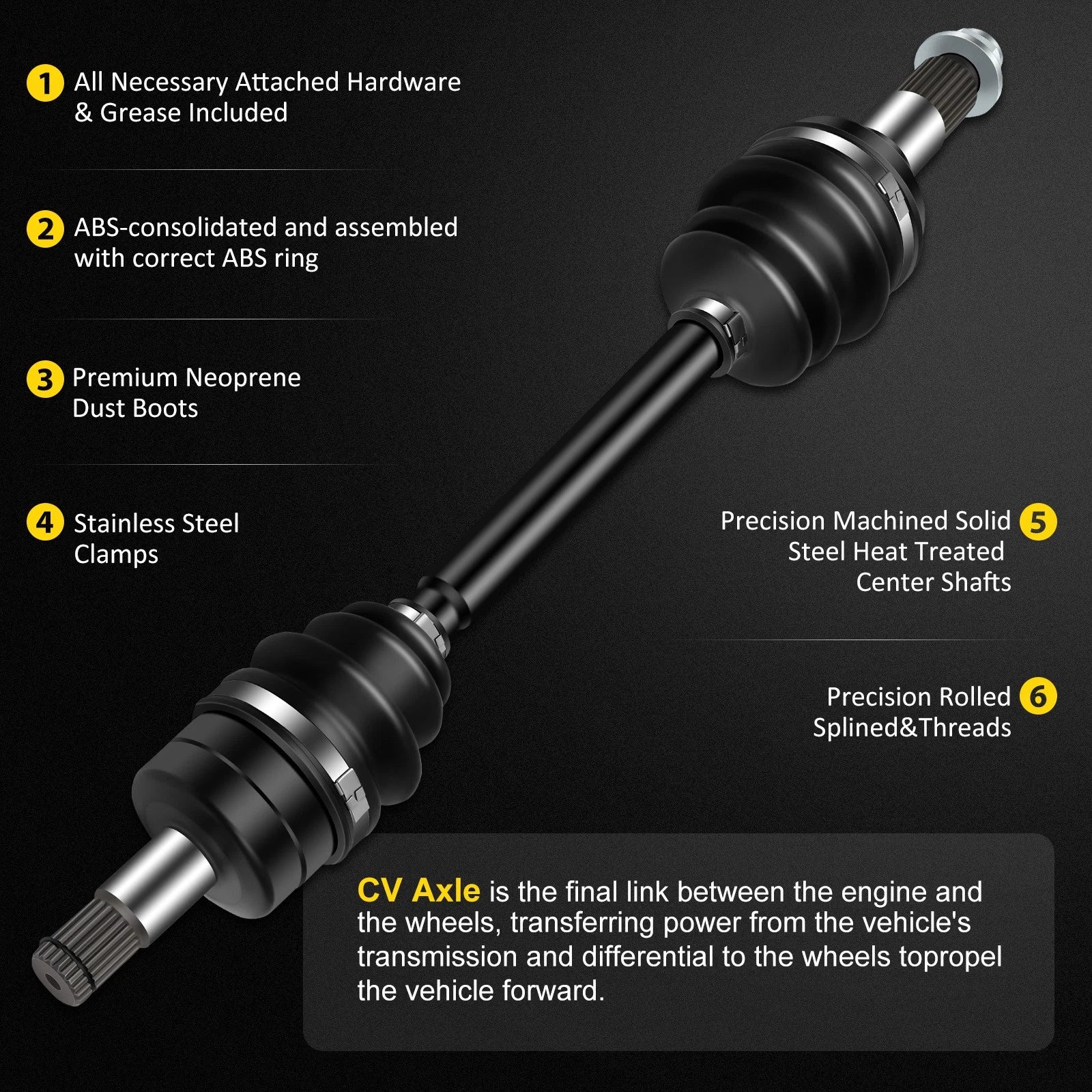 CV Axle Shaft Assembly for Yamaha Grizzly 700 (2016–2022)