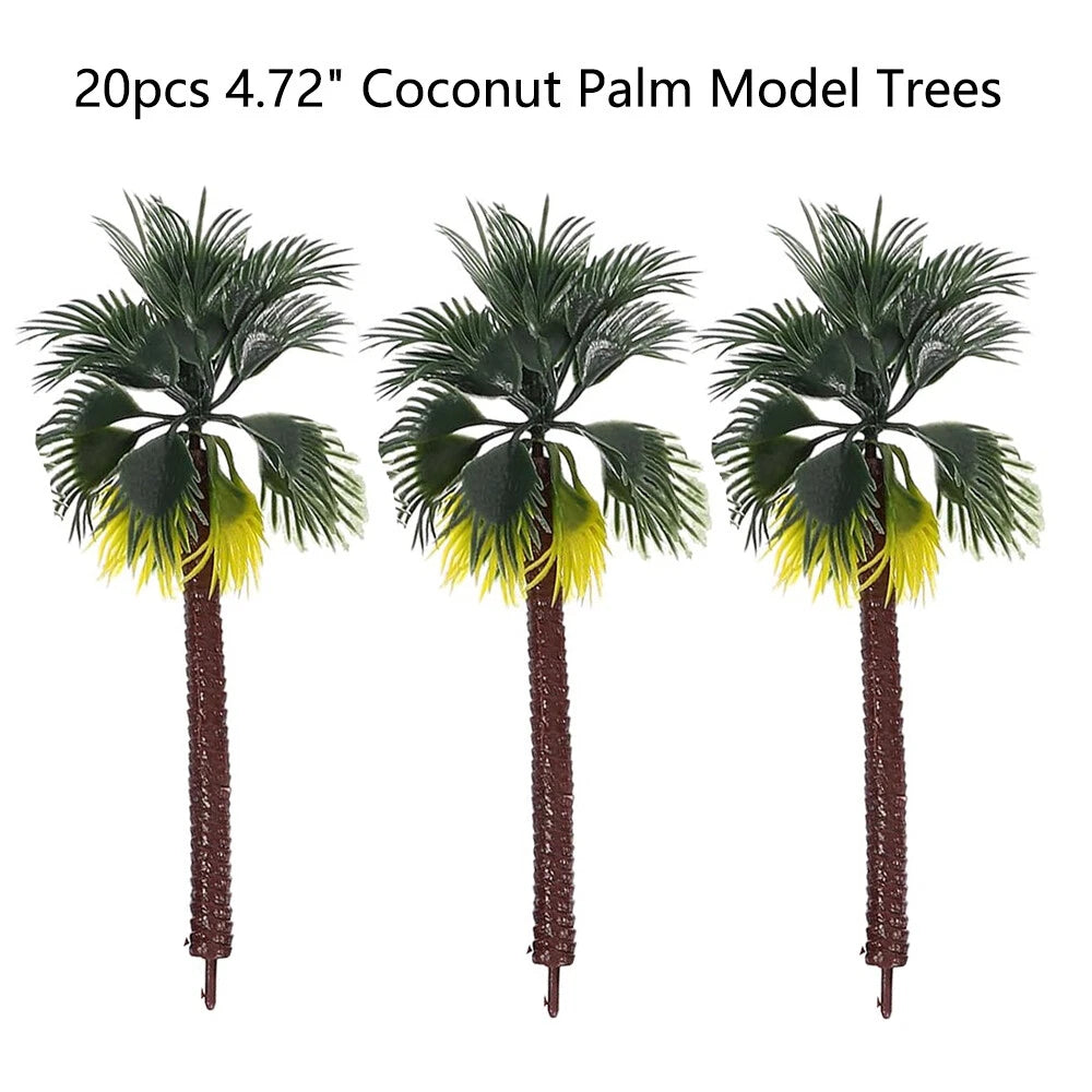 20pc Coconut Palm Model Trees for DIY Scenery (No specific make/model)