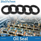 Set of 5 Oil Seal Rotary Shaft Seal for Universal Applications (25x37x7mm)