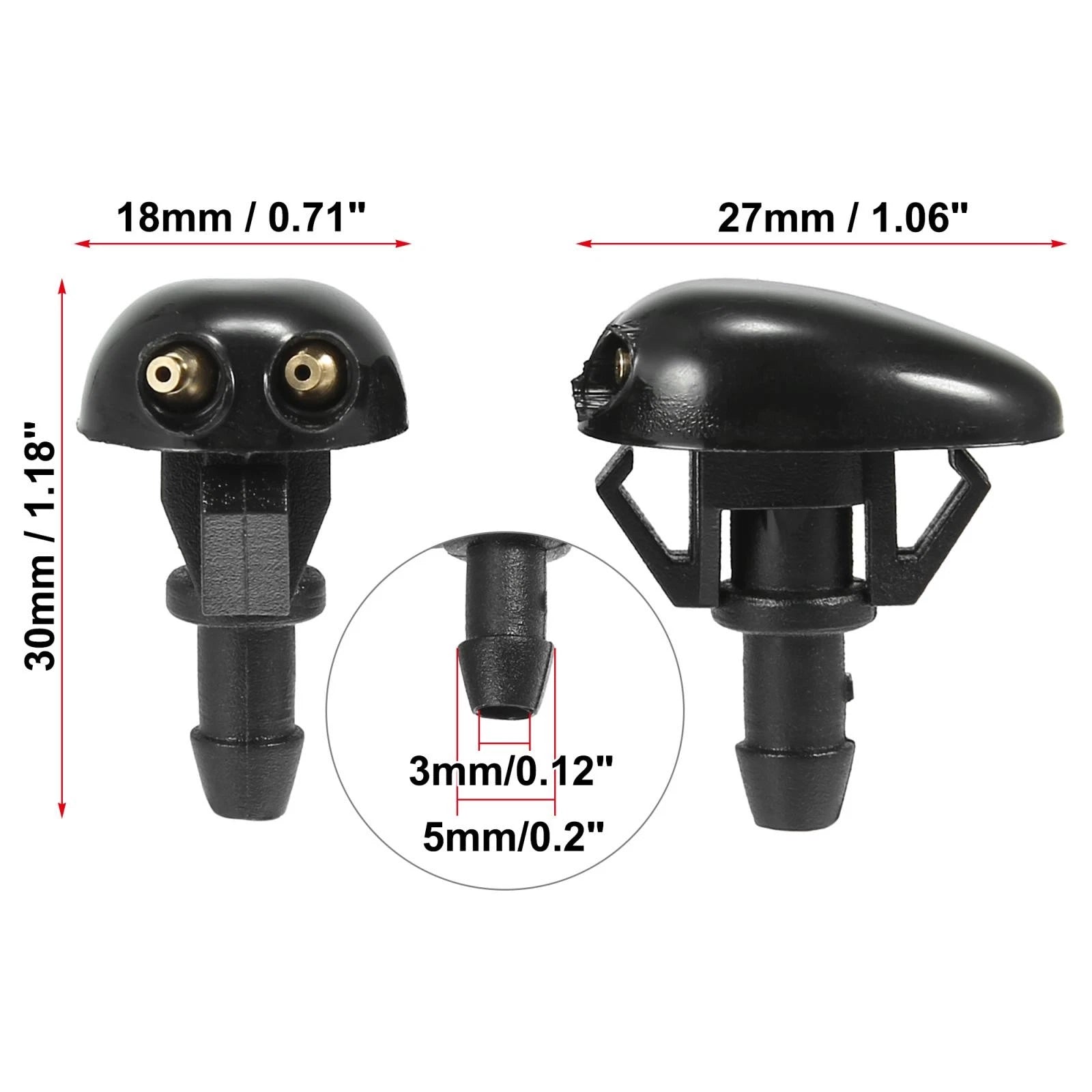 Set of 4 Front Windshield Washer Nozzles for Nissan Frontier (1998–2004) 28931-3S500