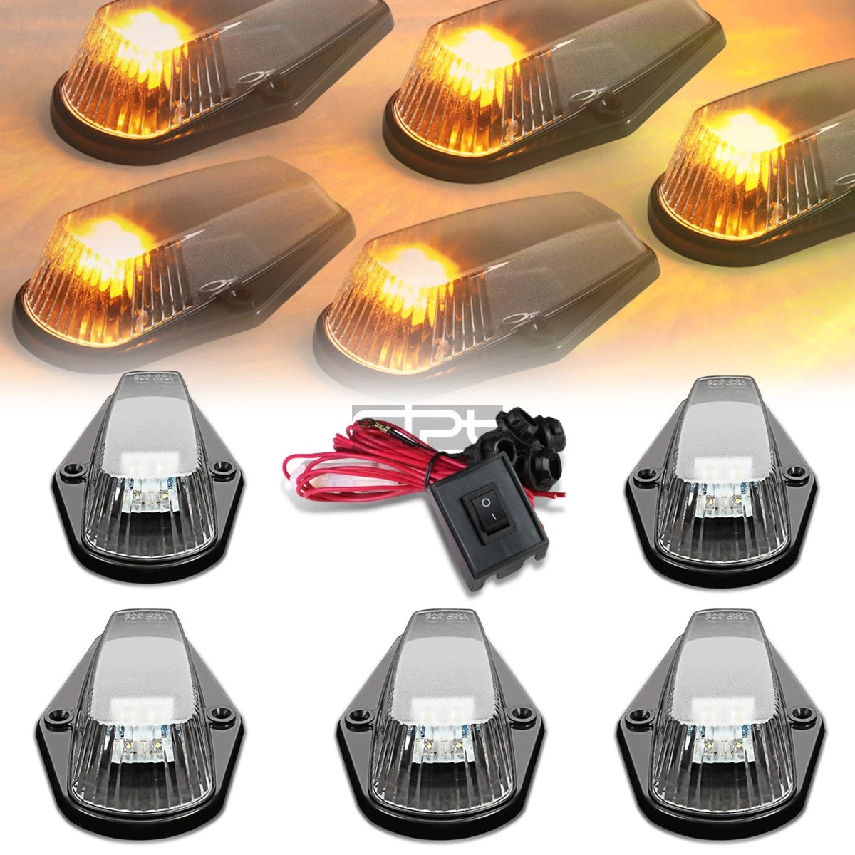 5Pcs LED Cab Roof Running Lights for Ford F-Series Pickup (1980–1996)
