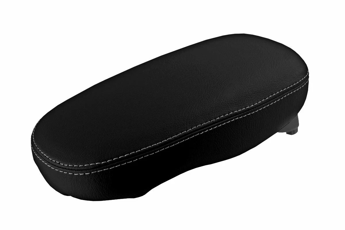 Leather Console Lid Armrest Cover for Kia Soul (2014–2019) Gray Stitch