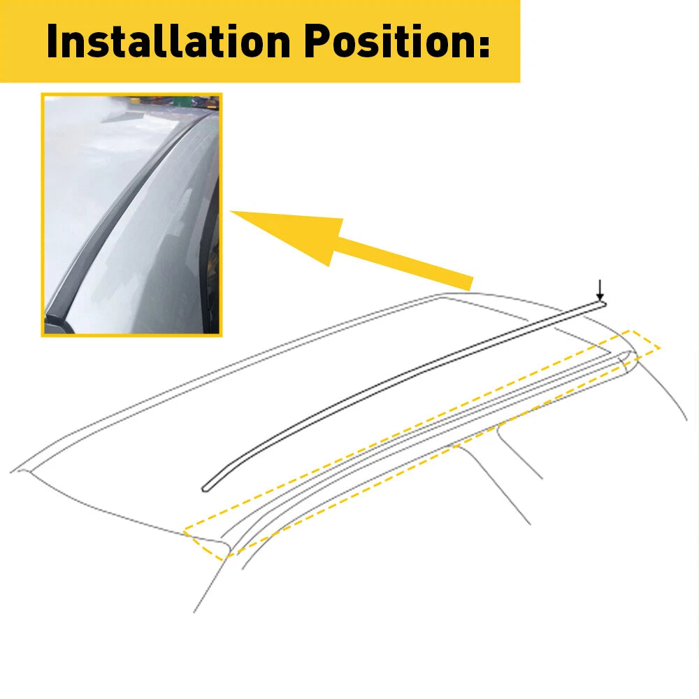 Set of 2 Black Roof Trim Molding for Toyota Corolla (2009–2013)