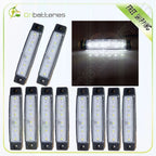 Pack of 10 White 6 LED Side Marker Indicator Lights for Van Truck Boat Trailer