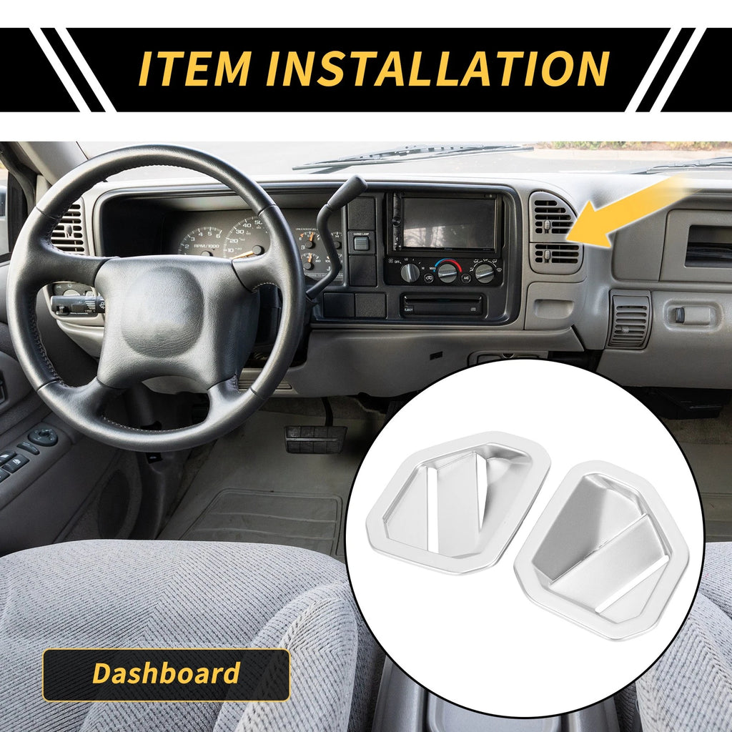 Set of 2 Dashboard Side Air Vent AC Outlet Cover Trim for Toyota Tundra (2022–2024)