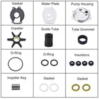 Outboard Water Pump Impeller Kit for Mercury Mariner 9.9-25HP (2-Stroke) 46-99157T2