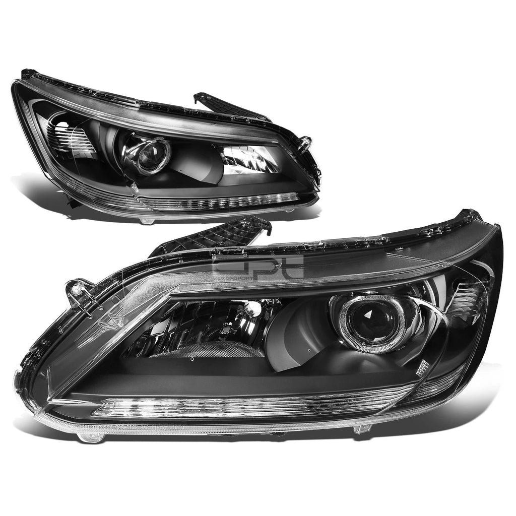 Pair of Projector Headlights for Honda Accord (2013–2015) - Black Housing