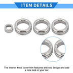 Set of 4 AC Media Tune Switch Knob Cover Ring for Honda Civic (2022) Silver Tone