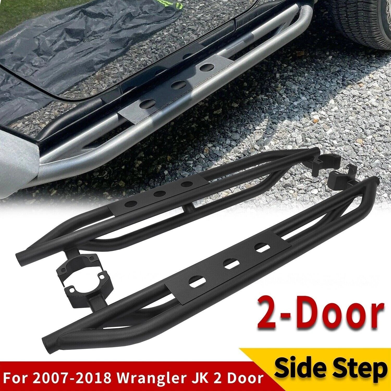 Side Armor Step Running Board Nerf Bars for Jeep Wrangler JK (2007–2018)