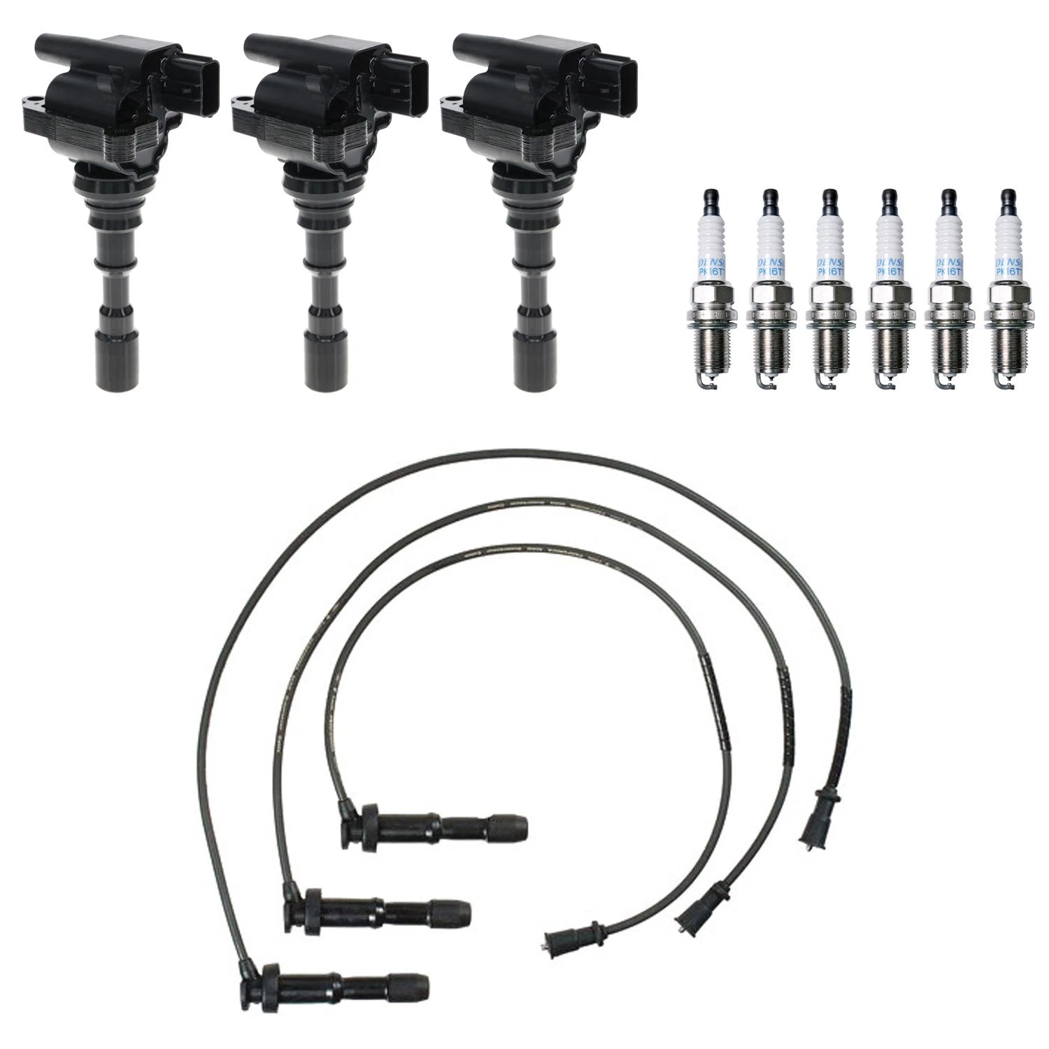 Set of 3 Ignition Coils & 6 Platinum Spark Plugs for Kia Sorento