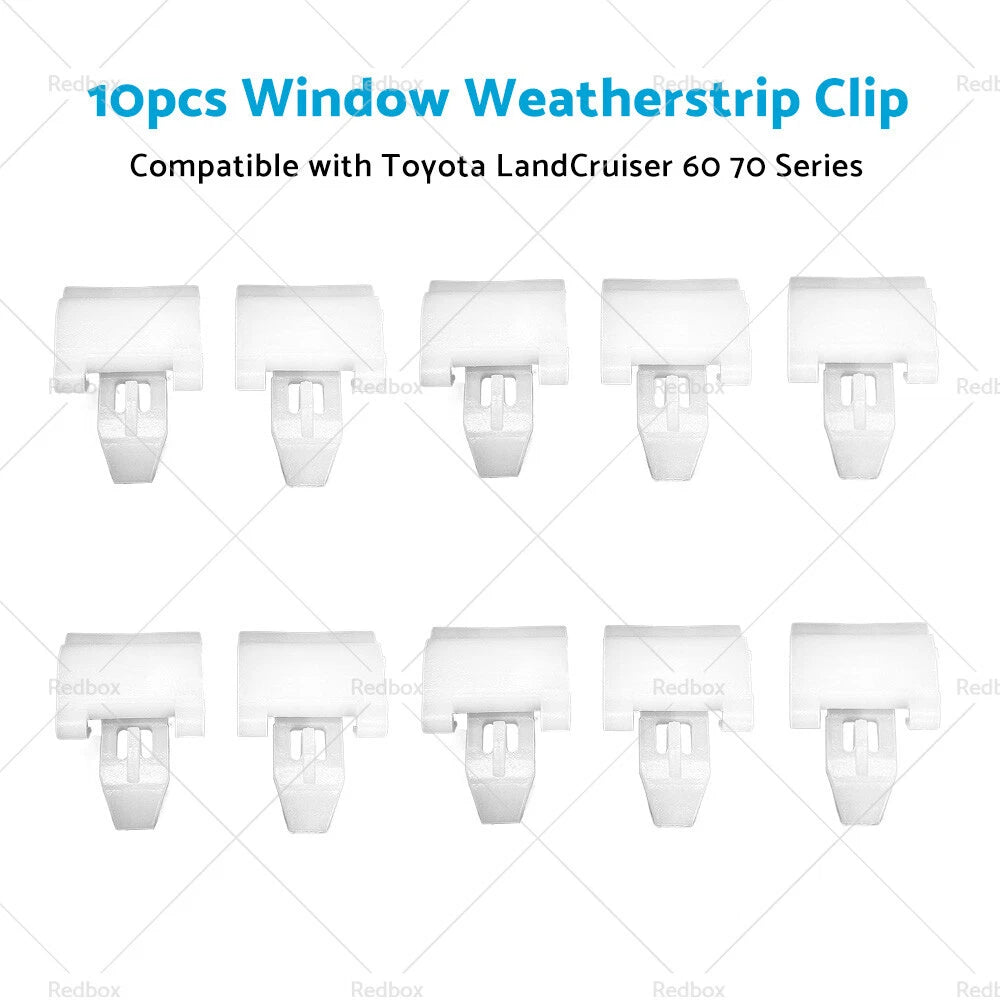 10x Window Weatherstrip Exterior Clip for Toyota LandCruiser (1980–1997)