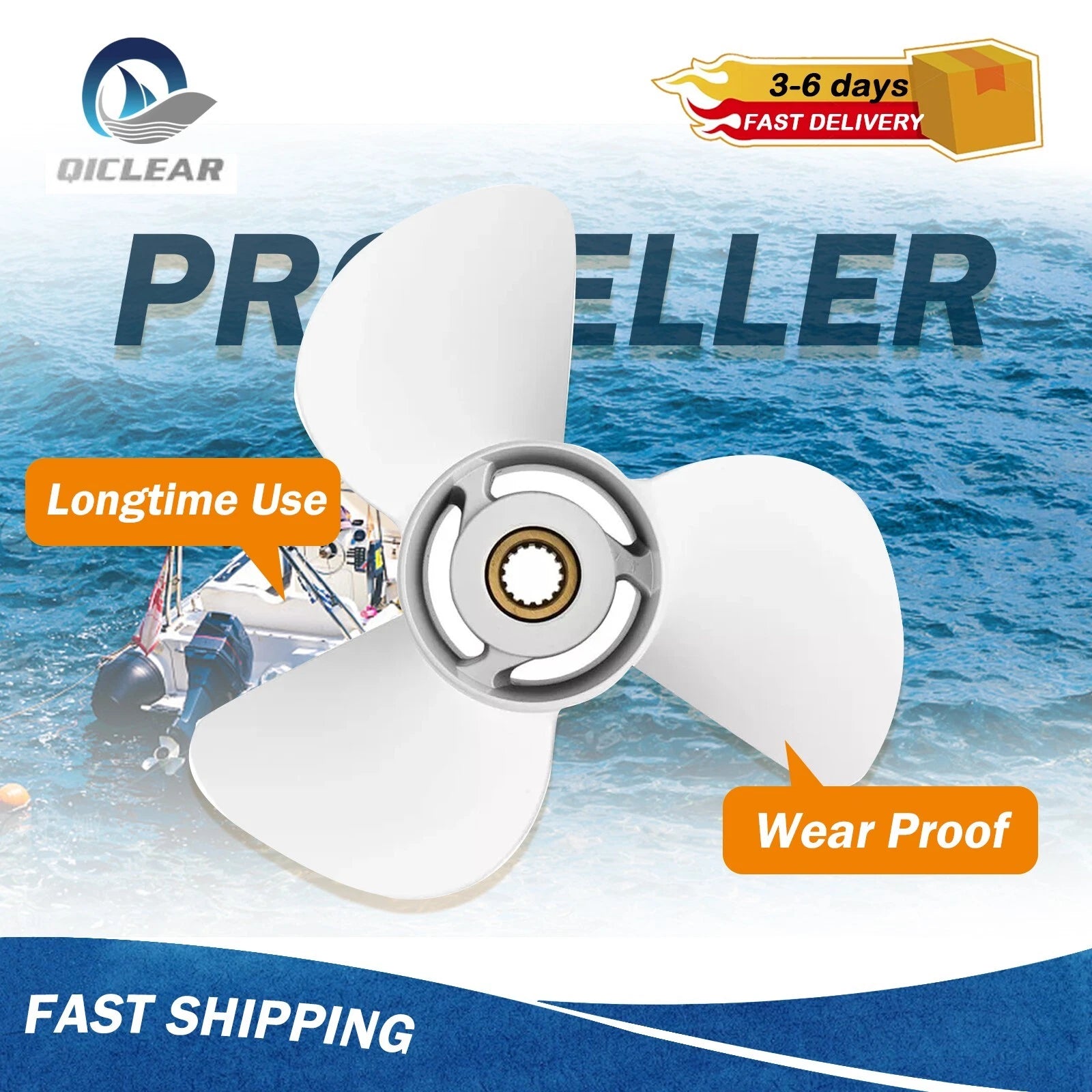 14 x 11-K Outboard Boat Propeller for Yamaha 60-125HP (15 Tooth)