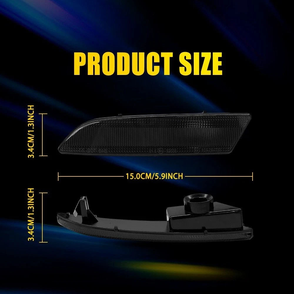 2X Smoke Lens Front Bumper Side Marker Lights for Chrysler Crossfire (2004–2008)